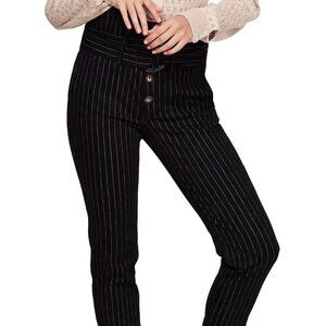 FREE PEOPLE Montella Pinstripe Crop Skinny Pants, Size 2